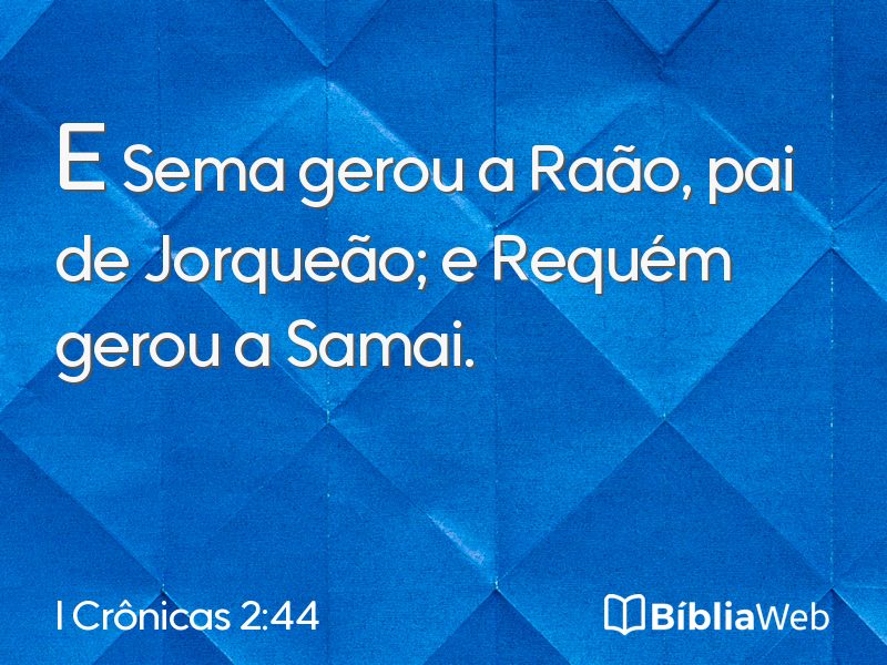 I Crônicas 2:44 em imagem para compartilhar
