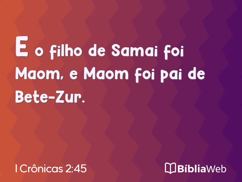 I Crônicas 2:45 em imagem para compartilhar