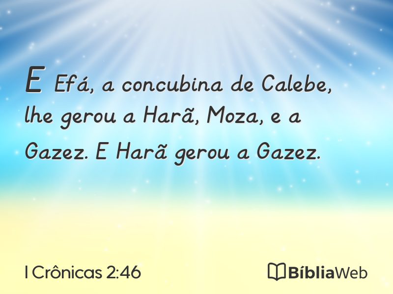 I Crônicas 2:46 em imagem para compartilhar