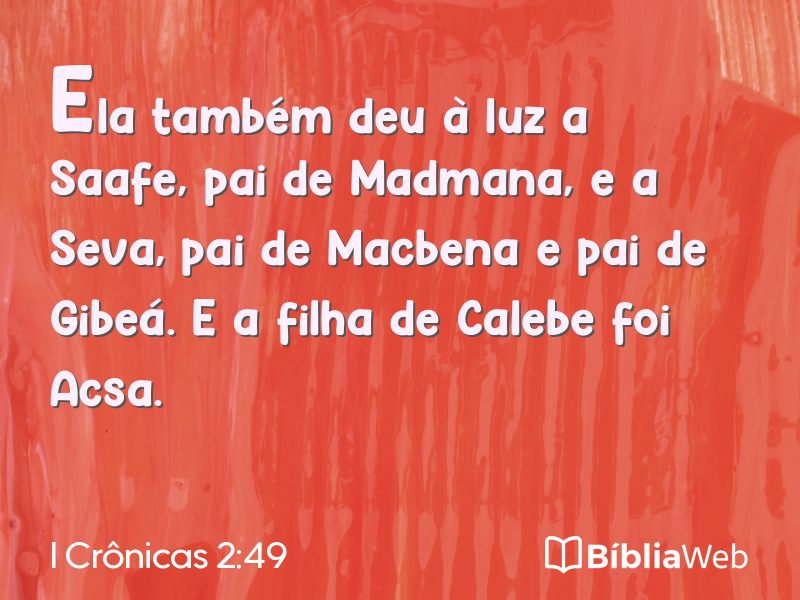 I Crônicas 2:49 em imagem para compartilhar
