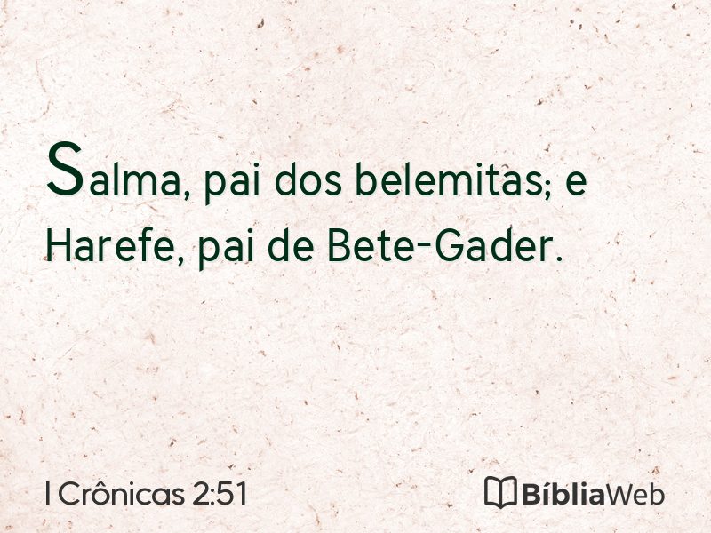 I Crônicas 2:51 em imagem para compartilhar