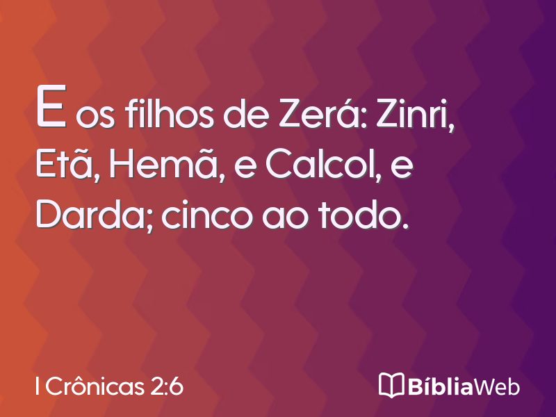 I Crônicas 2:6 em imagem para compartilhar