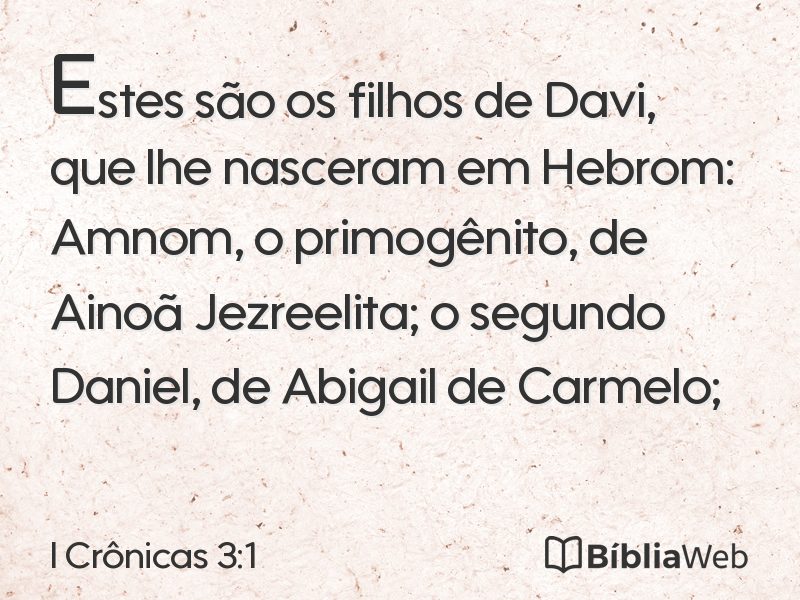 I Crônicas 3:1 em imagem para compartilhar