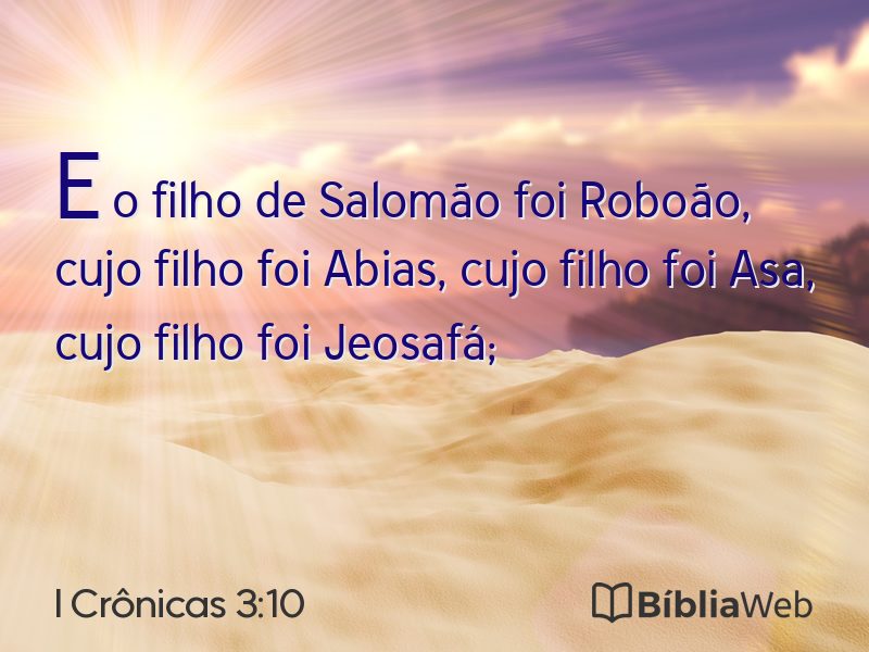 I Crônicas 3:10 em imagem para compartilhar