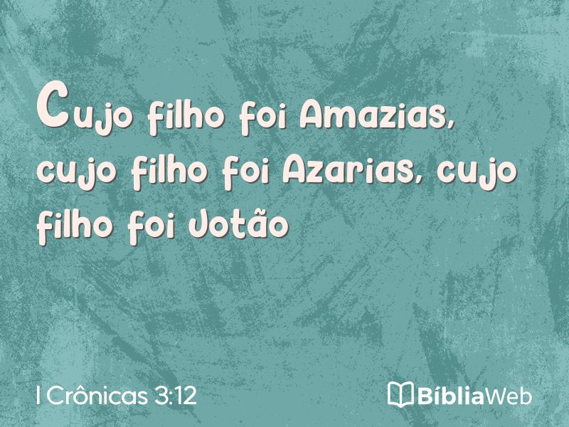 I Crônicas 3:12 em imagem para compartilhar