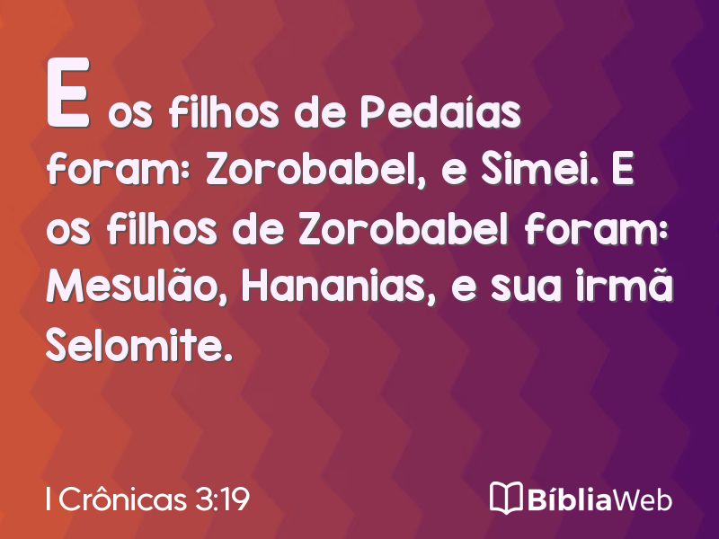 I Crônicas 3:19 em imagem para compartilhar