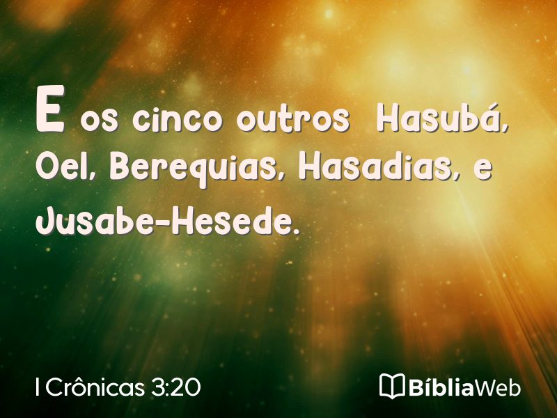 I Crônicas 3:20 em imagem para compartilhar