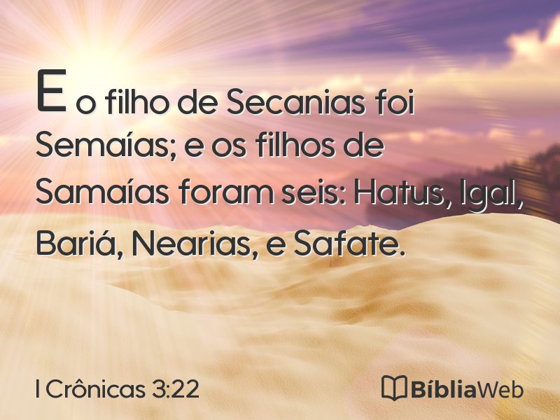 I Crônicas 3:22 em imagem para compartilhar