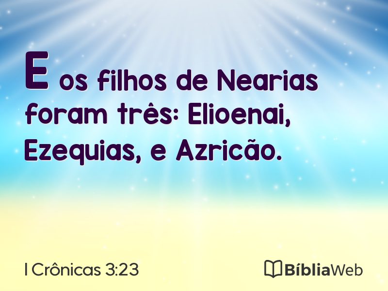 I Crônicas 3:23 em imagem para compartilhar