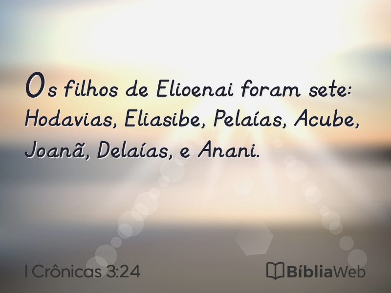 I Crônicas 3:24 em imagem para compartilhar