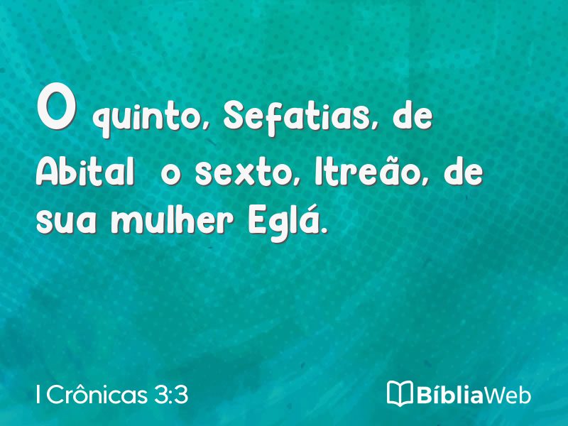 I Crônicas 3:3 em imagem para compartilhar
