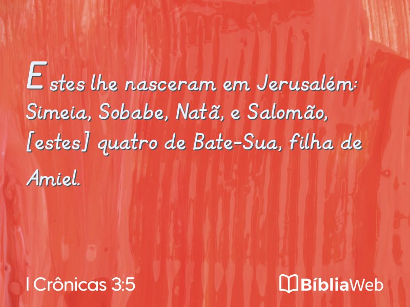 I Crônicas 3:5 em imagem para compartilhar