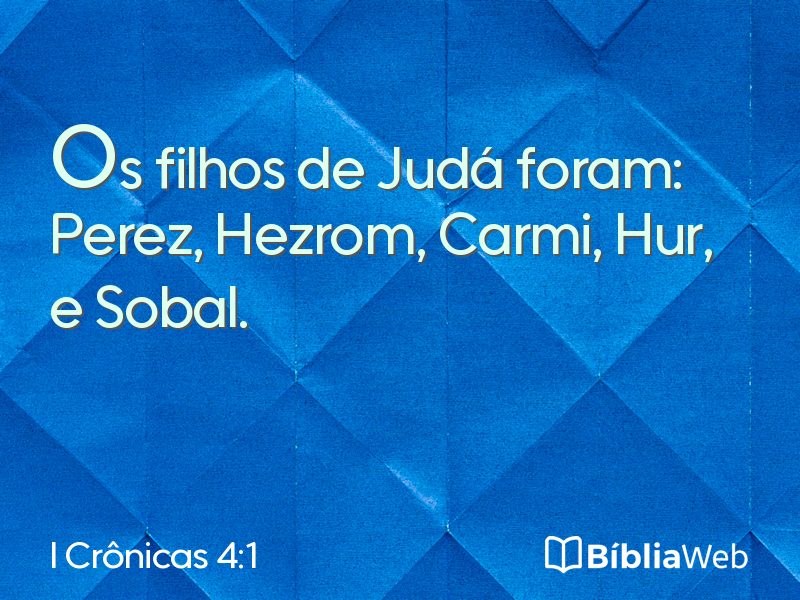 I Crônicas 4:1 em imagem para compartilhar