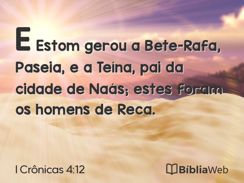 I Crônicas 4:12 em imagem para compartilhar