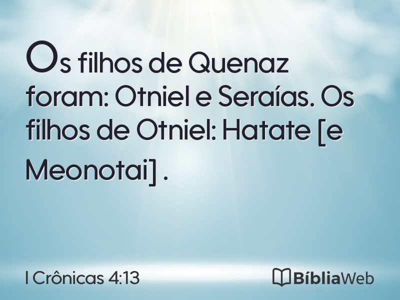 I Crônicas 4:13 em imagem para compartilhar