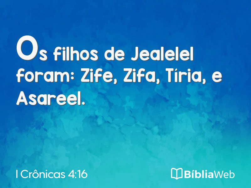 I Crônicas 4:16 em imagem para compartilhar