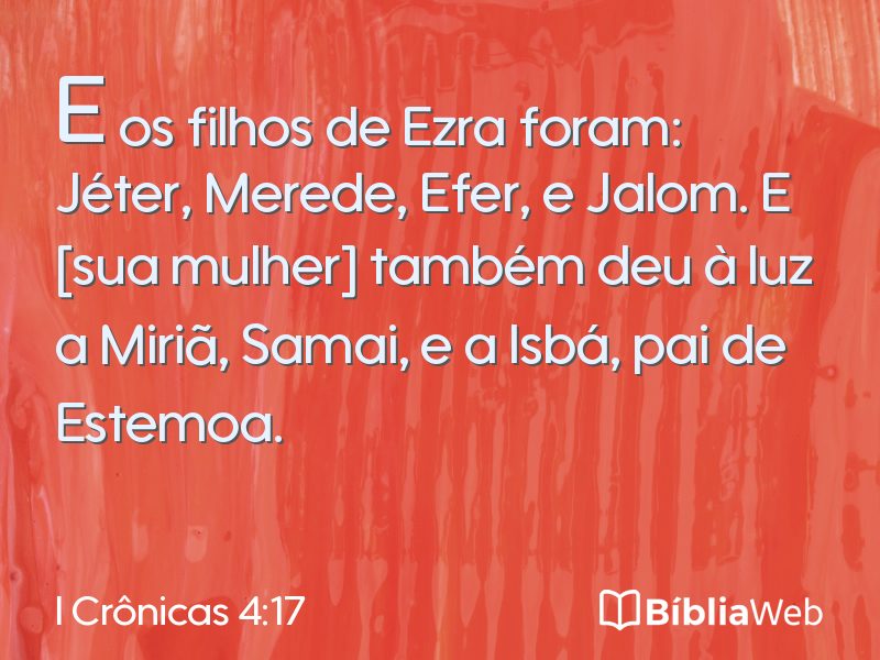 I Crônicas 4:17 em imagem para compartilhar