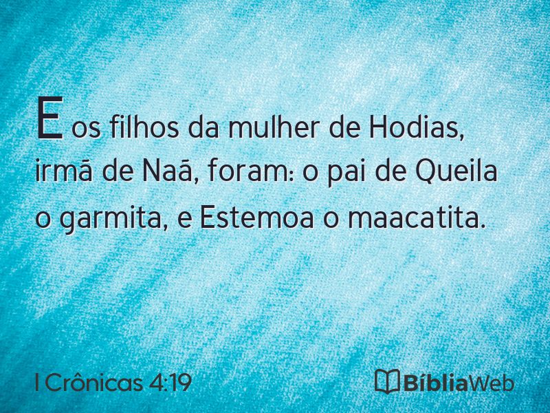 I Crônicas 4:19 em imagem para compartilhar