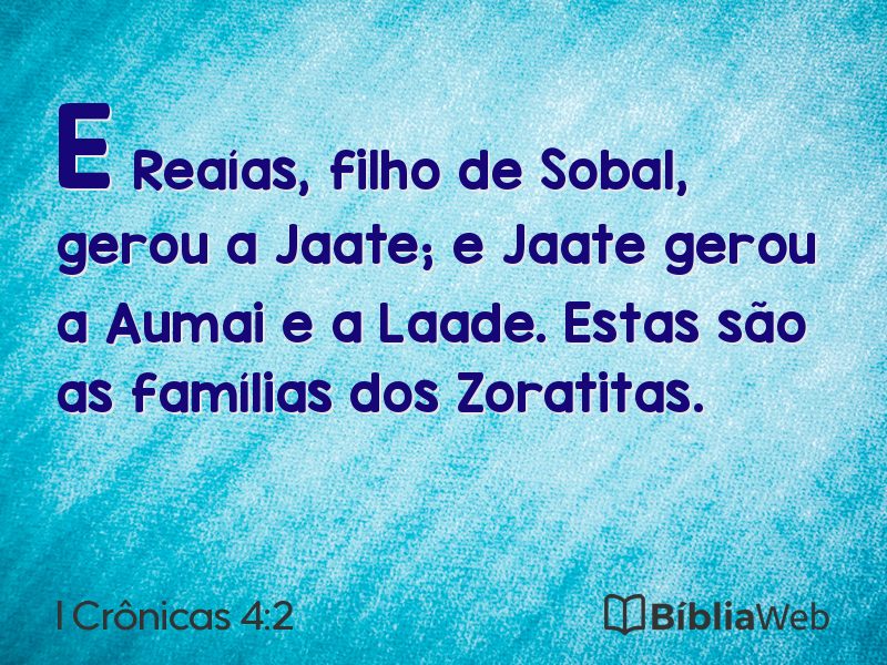 I Crônicas 4:2 em imagem para compartilhar