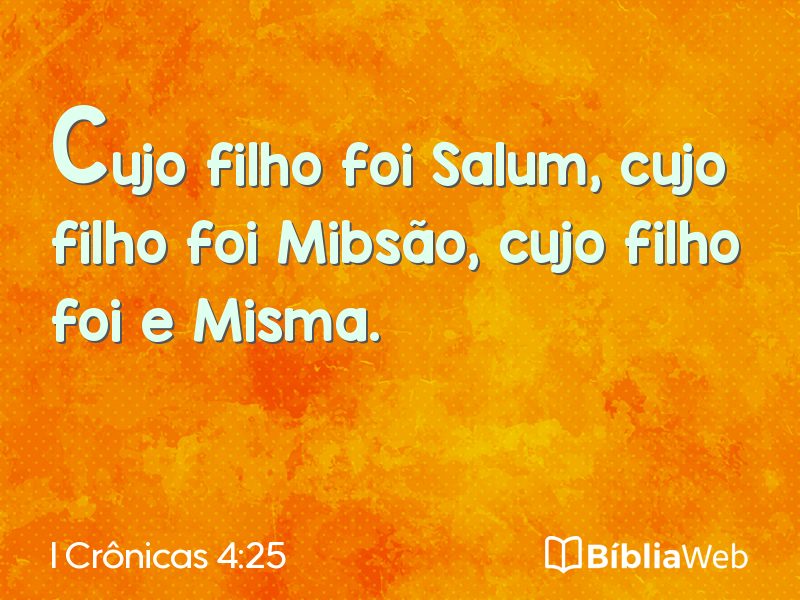 I Crônicas 4:25 em imagem para compartilhar