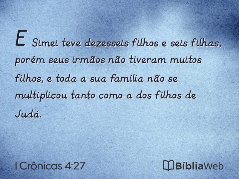 I Crônicas 4:27 em imagem para compartilhar