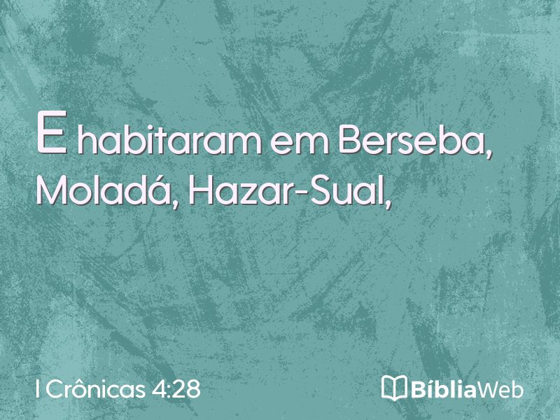 I Crônicas 4:28 em imagem para compartilhar