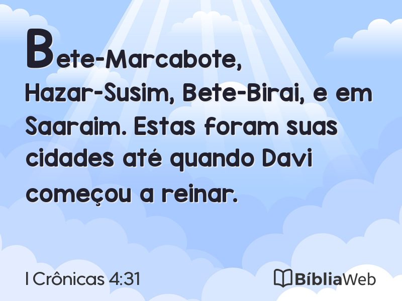 I Crônicas 4:31 em imagem para compartilhar