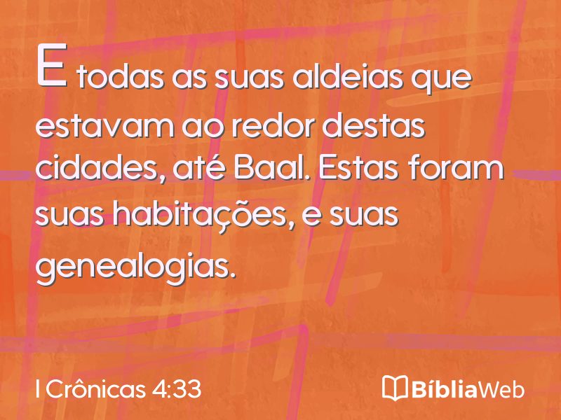 I Crônicas 4:33 em imagem para compartilhar