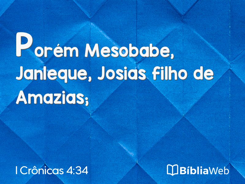 I Crônicas 4:34 em imagem para compartilhar