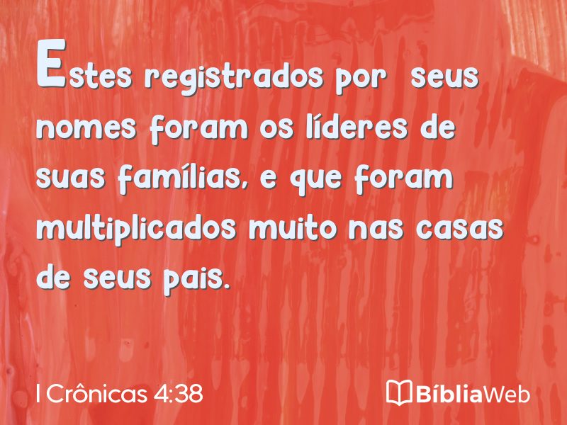 I Crônicas 4:38 em imagem para compartilhar