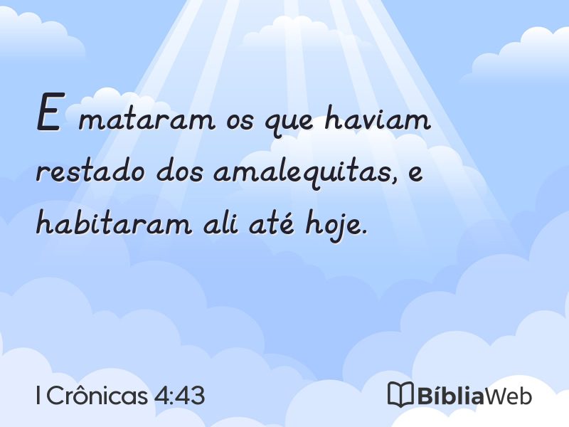 I Crônicas 4:43 em imagem para compartilhar
