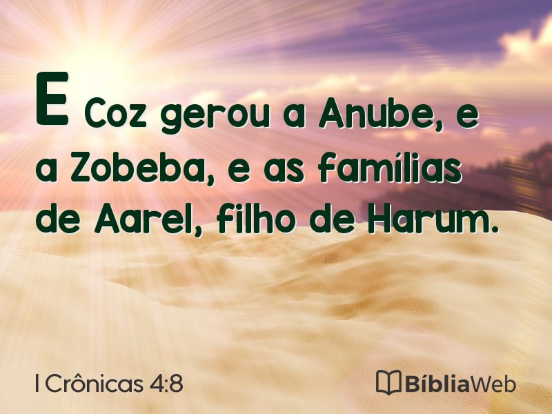 I Crônicas 4:8 em imagem para compartilhar