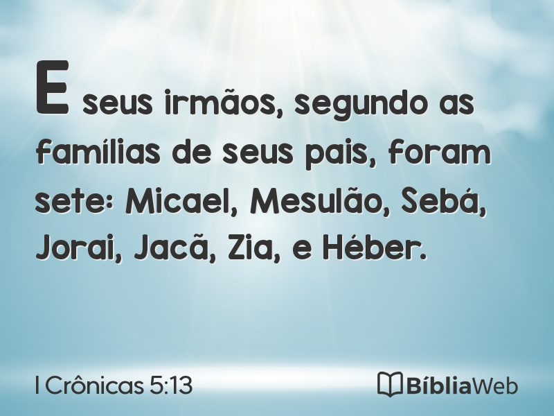 I Crônicas 5:13 em imagem para compartilhar