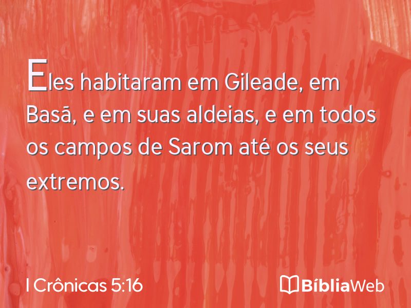 I Crônicas 5:16 em imagem para compartilhar