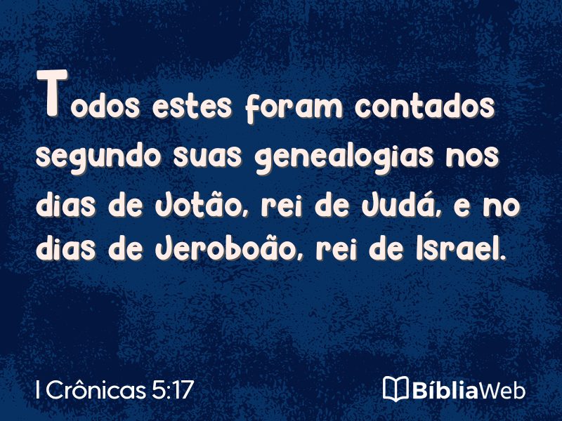 I Crônicas 5:17 em imagem para compartilhar