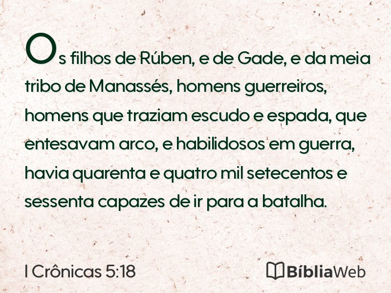 I Crônicas 5:18 em imagem para compartilhar