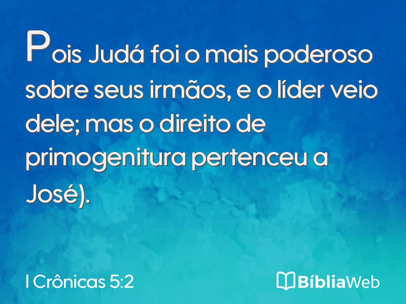 I Crônicas 5:2 em imagem para compartilhar