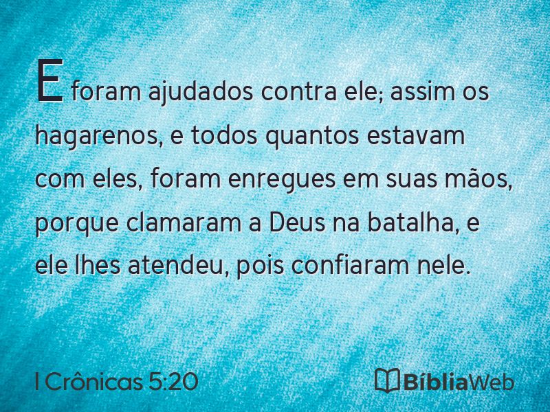 I Crônicas 5:20 em imagem para compartilhar