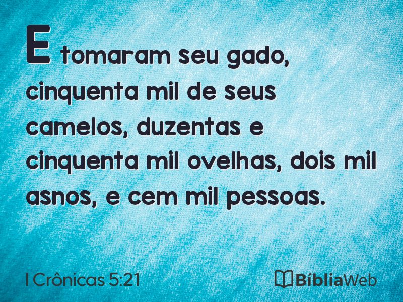 I Crônicas 5:21 em imagem para compartilhar