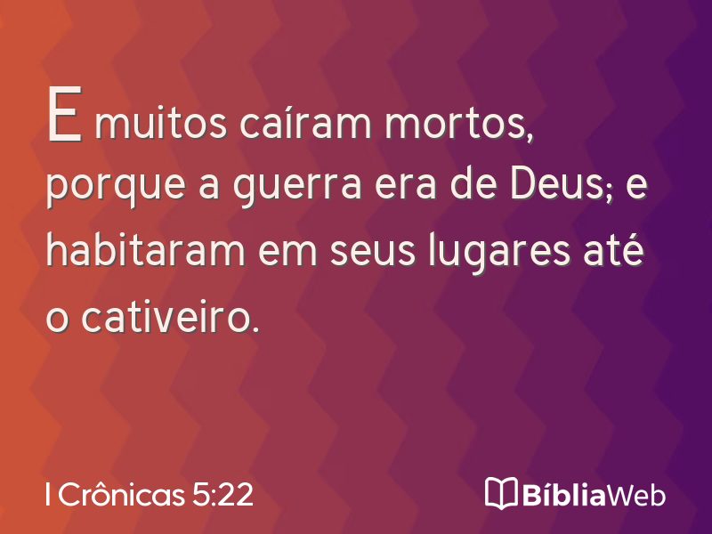 I Crônicas 5:22 em imagem para compartilhar