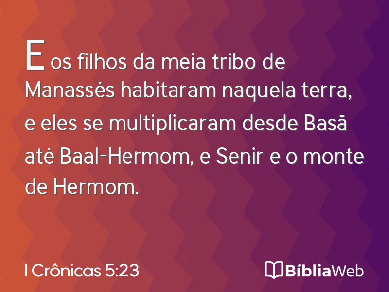 I Crônicas 5:23 em imagem para compartilhar