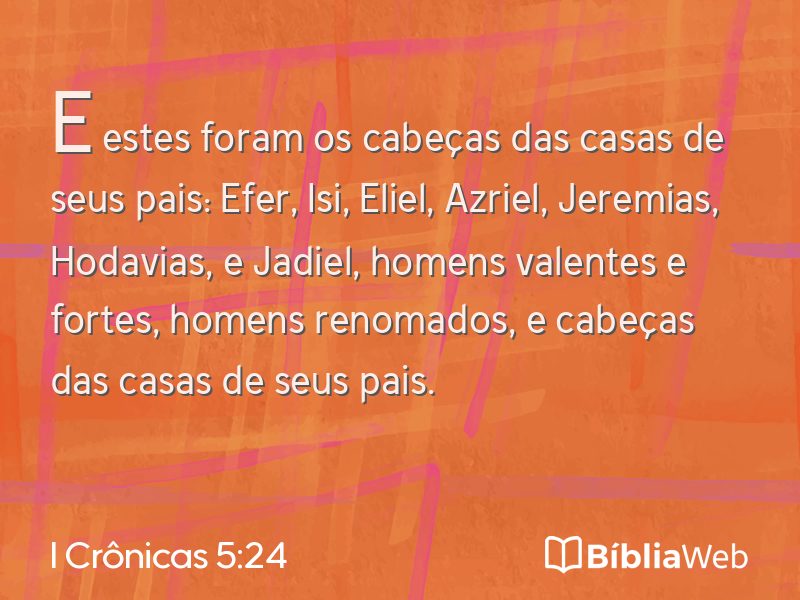 I Crônicas 5:24 em imagem para compartilhar