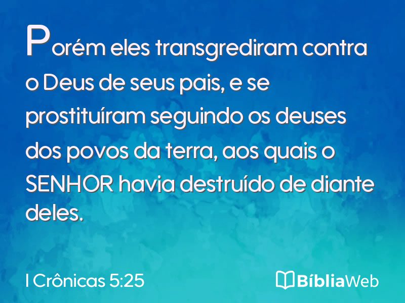 I Crônicas 5:25 em imagem para compartilhar