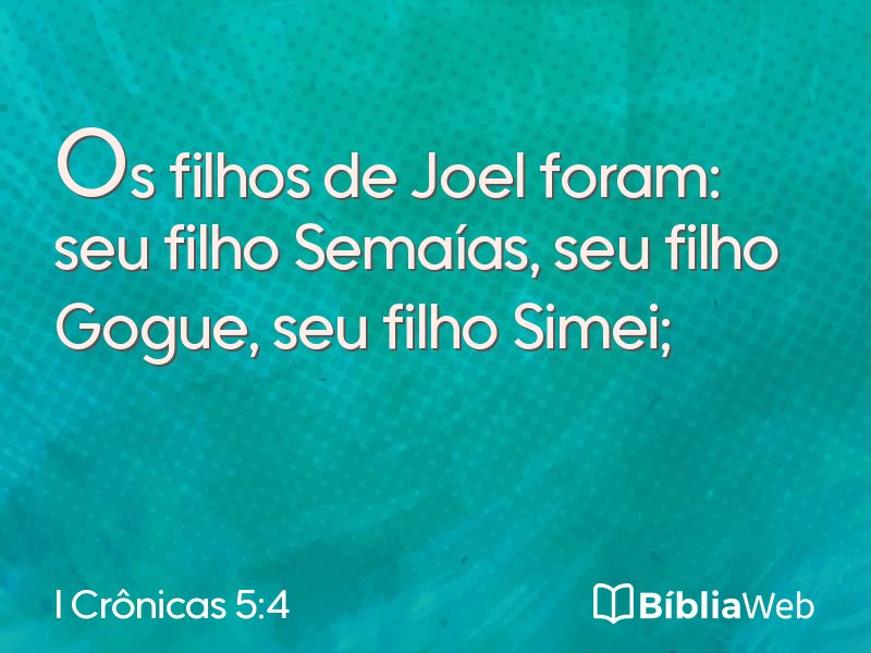 I Crônicas 5:4 em imagem para compartilhar