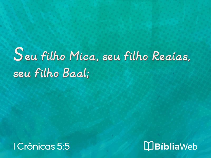I Crônicas 5:5 em imagem para compartilhar