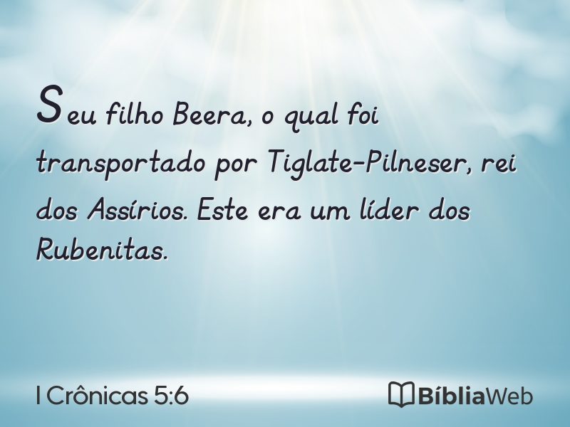 I Crônicas 5:6 em imagem para compartilhar