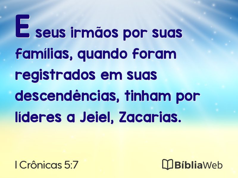 I Crônicas 5:7 em imagem para compartilhar