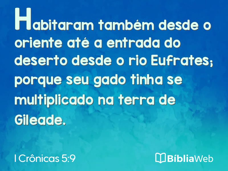 I Crônicas 5:9 em imagem para compartilhar