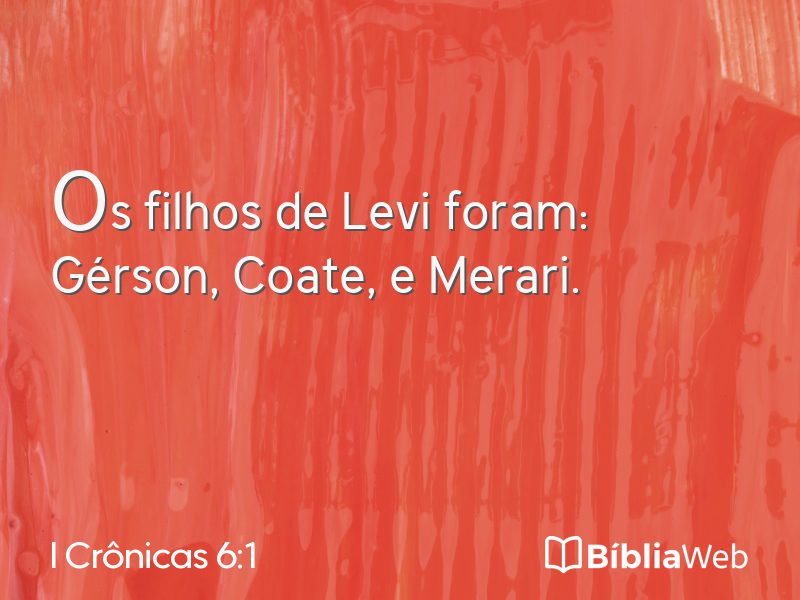 I Crônicas 6:1 em imagem para compartilhar