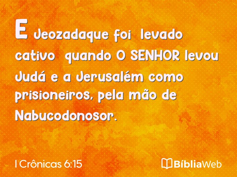 I Crônicas 6:15 em imagem para compartilhar